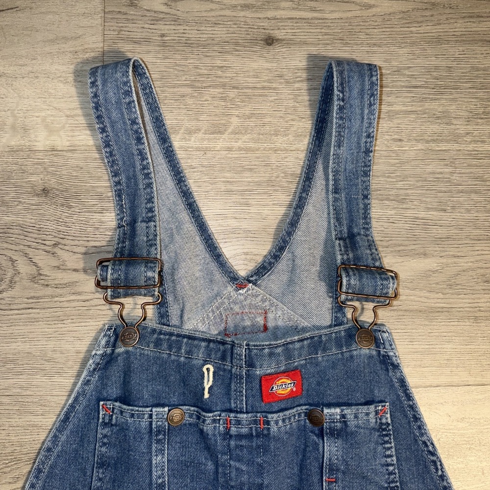 Vintage Dickies Denim Overalls‎ Men's XL Est. Blue Bib Workwear - Picture 4 of 8